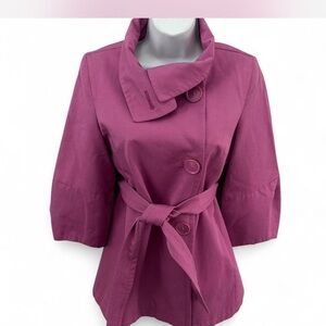 Elie Tahari Women's Fuchsia Belted Jacket size 6